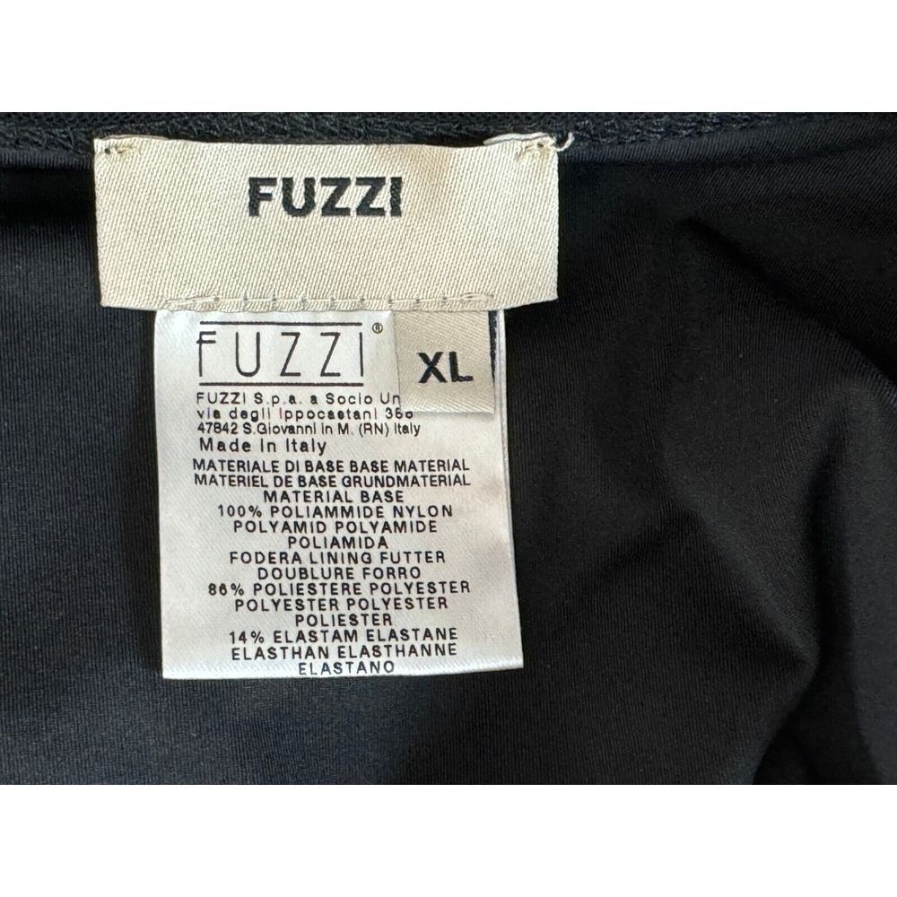 FUZZI Flock Tulle Dress Women XL‎ EUC $435 Stretch Short Sleeve Lined  Boat Neck - Picture 7 of 12